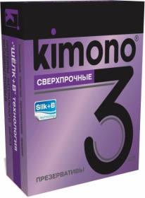 Сверхпрочные презервативы KIMONO - 3 шт. фото в интим магазине Love Boat