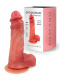 Телесный силиконовый фаллоимитатор на присоске - 19 см.