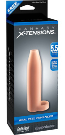 Насадка-расширитель с кольцом для подхвата мошонки Real Feel Enhancer - 14 см. фото в интим магазине Love Boat