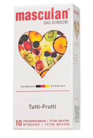 Презервативы Masculan Tutti-Frutti с фруктовым ароматом - 10 шт. фото в интим магазине Love Boat