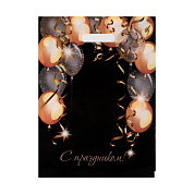 Пакет с вырубной ручкой и принтом в виде шариков (30х40 см) фото в интим магазине Love Boat