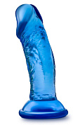 Синий анальный фаллоимитатор Sweet N Small 4 Inch Dildo with Suction Cup - 11,4 см. фото в интим магазине Love Boat