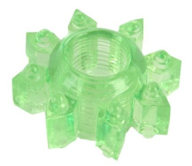 Зеленое эрекционное кольцо-звезда фото в интим магазине Love Boat