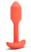 Оранжевая вибропробка для ношения B-vibe Snug Plug 1 - 10 см. фото в интим магазине Love Boat