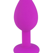 Лиловая малая силиконовая пробка с прозрачным кристаллом