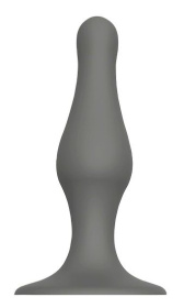 Серый удлиненный анальный стимулятор PLUG WITH SUCTION CUP - 12,7 см. фото в интим магазине Love Boat