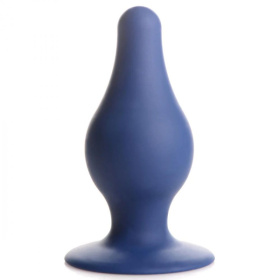 Синяя анальная пробка Squeezable Tapered Large Anal Plug - 10,4 см. фото в интим магазине Love Boat