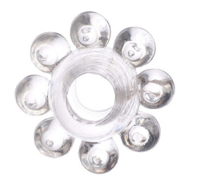 Прозрачное гелевое эрекционное кольцо-цветок фото в интим магазине Love Boat