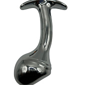 Изогнутая алюминиевая анальная пробка для ношения - 9 см.