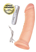 Телесный вибратор-реалистик с 7 режимами вибрации - 20 см. фото в интим магазине Love Boat