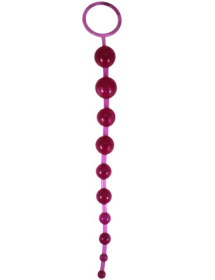 Ярко-розовая анальная цепочка Beads of Pleasure - 30 см. фото в интим магазине Love Boat