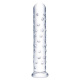 Прозрачный стеклянный фаллос с массажным рельефом 10  Extra Large Glass Dildo - 25,5 см.