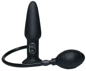 Анальный вибратор с функцией расширения True Black - 17 см. фото в интим магазине Love Boat