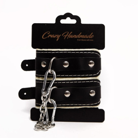 
Черные скругленные наручники с мягкой бежевой подкладкой фото в интим магазине Love Boat