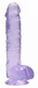 Фиолетовый фаллоимитатор Realrock Crystal Clear 8 inch - 21 см.