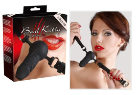 
Чёрный силиконовый кляп-фаллос Bad Kitty фото в интим магазине Love Boat