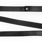 Черный гладкий поводок для ошейника с карабином - 112 см.