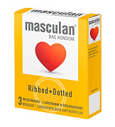 Презервативы с колечками и пупырышками Masculan Ribbed+Dotted - 3 шт. фото в интим магазине Love Boat
