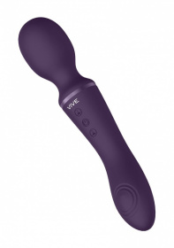 Фиолетовый вибромассажер Enora - 22 см.