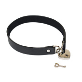 Черный ошейник Utopia с замком и ключиком