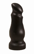 Чёрный массажёр простаты с приплюснутой головкой - 13 см. фото в интим магазине Love Boat
