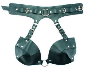 
Изумрудная сбруя из ошейника с лифом Emerald Harness фото в интим магазине Love Boat