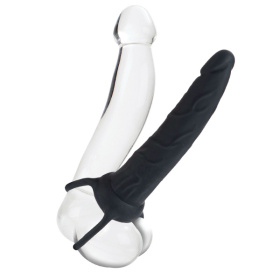 Насадка на пенис Silicone Love Rider Dual Penetrator для двойного проникновения - 14 см. фото в интим магазине Love Boat