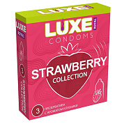 Презервативы с ароматом клубники LUXE Royal Strawberry Collection - 3 шт. фото в интим магазине Love Boat