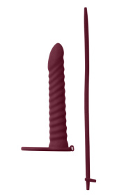Бордовая вибронасадка для двойного проникновения Rori - 17 см.