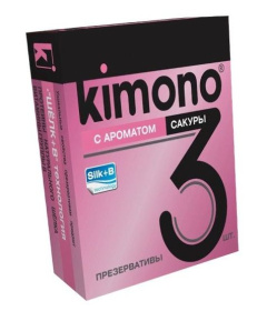 Презервативы KIMONO с ароматом сакуры - 3 шт. фото в интим магазине Love Boat