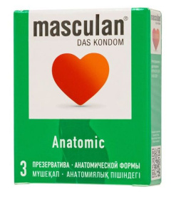 Презервативы анатомической формы Masculan Anatomic - 3 шт. фото в интим магазине Love Boat