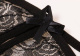Черный эротический набор кружевного белья с бантиками