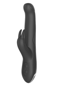 Черный перезаряжаемый вибратор Pleaser Rabbit - 23 см. фото в интим магазине Love Boat