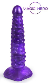 Фиолетовый фантазийный фаллоимитатор с пупырышками - 25 см. фото в интим магазине Love Boat
