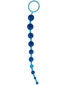Голубая анальная цепочка Beads of Pleasure - 30 см. фото в интим магазине Love Boat