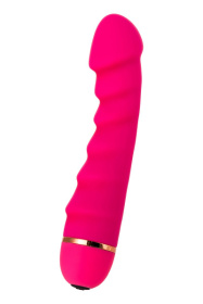 Розовый рельефный вибростимулятор точки G - 16 см. фото в секс шопе Love Boat