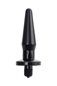Черная анальная втулка Lacerta с вибрацией - 12,1 см. фото в интим магазине Love Boat