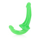 Зеленый люминесцентный безремневой страпон - 20 см.